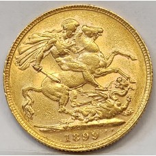 AUSTRALIA 1899 . ONE 1 SOVEREIGN . PERTH . GOLD